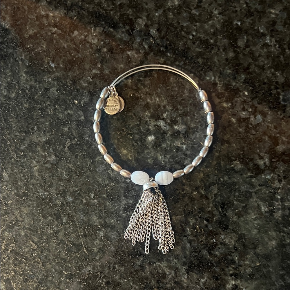 Alex and Ani Silver Tassel Beaded Bangle Bracelet - Women’s Jewelry